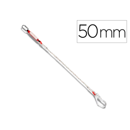 Faru Elemento de Amarre Anticaídas con Absorbedor de Energía, Cuerda 13mm, Gancho Acero 50mm, Mosquetón