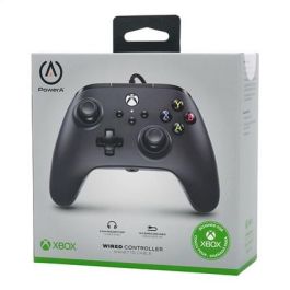Power A 1519265-01 Mando con Cable para Xbox Series X/S, Xbox One y PC, Negro - Cable USB Extraíble 3m, Motores de Vibración