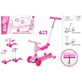 Color Baby Patinete Scooter Ride On 4 en 1 Rosa 3 Ruedas +18 Meses