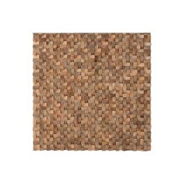 DKD Home Decor Decoración de Pared Moderna Escultórica de Troncos en Madera de Mango Color Natural de 90x90x4.5 cm