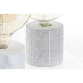 DKD Home Decor Decoración Luminosa Moderna LED, Cemento, Gris Blanco Dorado, 12x12x22 cm, 2 Unidades (Surtido), Pilas AAA.
