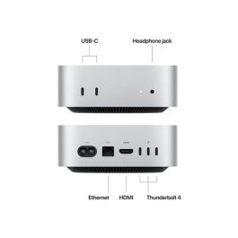 Apple Mac Mini Silver M4 24GB RAM 512GB SSD - Ordenador de Sobremesa Compacto y Potente