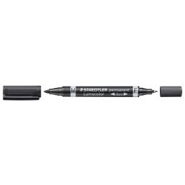 Rotulador Staedtler Lumocolor Permanente Duo 348 Negro Punta F 0,6 mm Punta M 1,5 mm 10 unidades