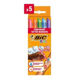 Bic Rotuladores infantiles Bic Kids Tattoo, 5 unidades colores surtidos + 10 plantillas, para tatuajes temporales, tinta lavable Precio: 10.50000006. SKU: B1BZC9VVPR