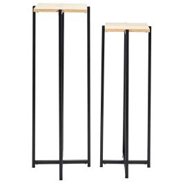 Juego De 2 Pedestales Loka Negro Home Deco Factory