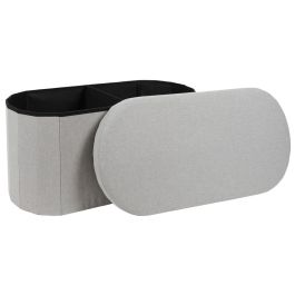 Banco-Puf Plegable Gris Oval Home Deco Factory