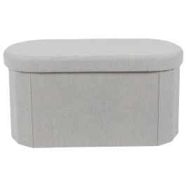 Banco-Puf Plegable Gris Oval Home Deco Factory