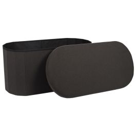 Banco-Puf Plegable Negro Oval Home Deco Factory