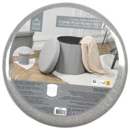 Caja-Puf Plegable Gris Home Deco Factory diámetro 38 cm