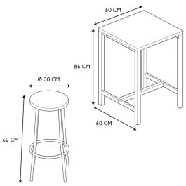 Juego De Mesa Con 2 Taburetes Loka Home Deco Factory