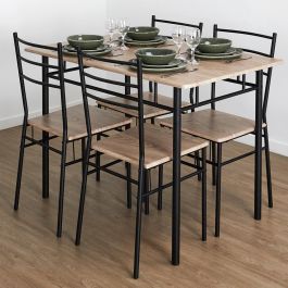 Juego De Mesa Con 4 Sillas Loka Home Deco Factory