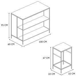 Mesa Isla Con 2 Taburetes Loka Home Deco Factory