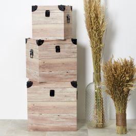 Caja de almacenaje lacada estilo madera