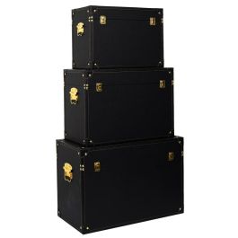 Juego De 3 Cajas-Baúl Negro-Oro Home Deco Factory Precio: 133.98999977. SKU: B1888WJH3B