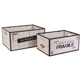 Juego De 2 Cajas Madera-Metal Home Deco Factory