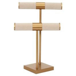 Porta Joyas Doble Beige-Dorado Home Deco Factory