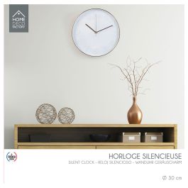 Reloj de pared redondo 30.5cm blanco cobre