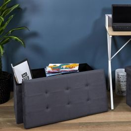 Banco-Puf Plegable Gris Oscuro Home Deco Factory