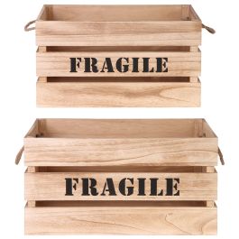 Juego De 2 Cajas Madera "Fragile" Home Deco Factory Precio: 55.59000029. SKU: B174LCKSTB