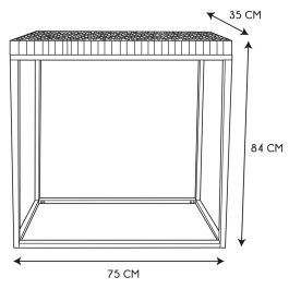 Consola 75X35 Rondin Home Deco Factory altura 84 cm