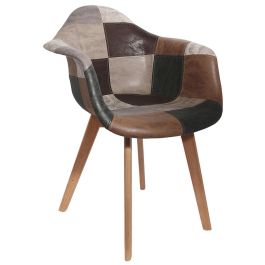 Silla Butaca Patchwork Marrón-Gr Home Deco Factory Precio: 88.69000041. SKU: B1B52N2NLD