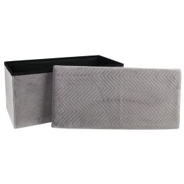 Banco-Puf Plegable Gris Zig-Za Home Deco Factory