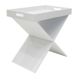 Mesa auxiliar bandeja desmontable blanca Mesa auxiliar bandeja desmontable blanca