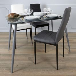 Mesa Cristal Gris Home Deco Factory 110x70 cm