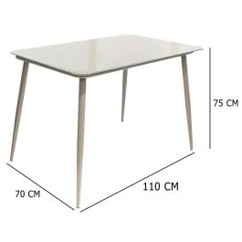 Mesa Cristal Gris Home Deco Factory 100x70 cm