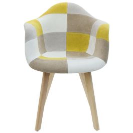 Silla Butaca Patchwork Amarillo Home Deco Factory