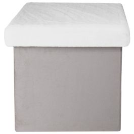 Caja-Puf Plegable Gris/Blanco Home Deco Kids