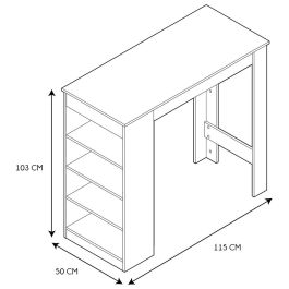 Mesa Alta Bar Con Estantes Home Deco Factory