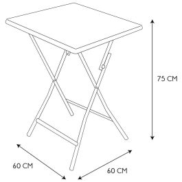 Mesa Plegable 60X60 Home Deco Factory altura 75 cm