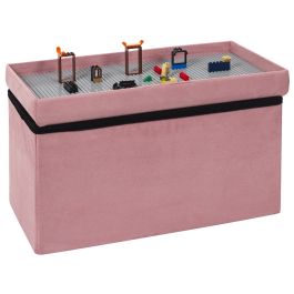Caja de banco plegable compatible con ladrillo rosa