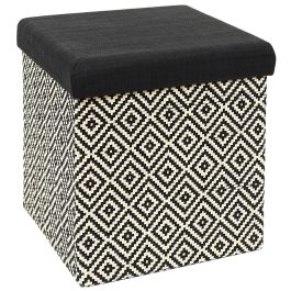 Caja-Puf Plegable Trenzado Neg Home Deco Factory