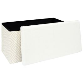 Banco-Puf Plegable Trenzado Blanc Home Deco Factory