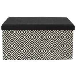 Banco-Puf Plegable Trenzado Negro Home Deco Factory