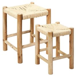 Juego De 2 Taburetes Nido Madera Home Deco Factory