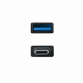 Nanocable Adaptador USB-A a USB-C Aluminio Negro para Carga y Datos