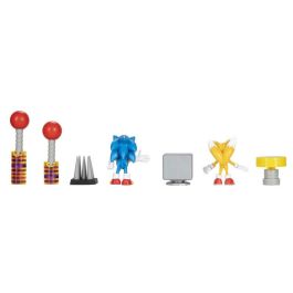 JAKKS PACIFIC Diorama Sonic The Hedgehog Figuras 6cm - Recrea batallas épicas con Sonic, Tails, Knuckles, Amy y Dr. Eggman