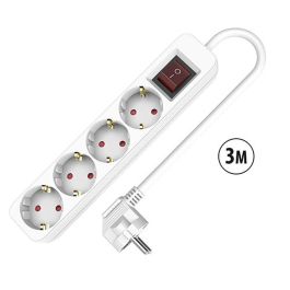 Regleta Enchufes 4 Tomas con interruptor TM Electron 3680 W Blanco (3 m) Precio: 9.5000004. SKU: B14SWZSYGG
