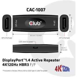 Club3D Repeater DisplayPort 1.4 Activo Bu/Bu