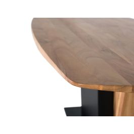 Giner Y Colomer Mesa Comedor Acacia Madera Maciza 240x100x76 cm Negro Natural
