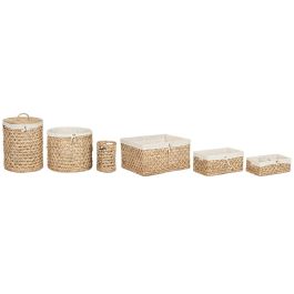 DKD Home Decor Cesta Tropical de Jacinto de Agua Natural 45 x 30 x 55 cm - Set de 6 Piezas Precio: 114.88999973. SKU: B1A8XR5L4N