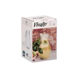Vivalto Jarra de Cristal con Tapa Transparente 1.8L, Vidrio y PP, 18x24x14.5 cm (8 Unidades) Vivalto Jarra de Cristal con Tapa Transparente 1.8L, Vidrio y PP, 18x24x14.5 cm (8 Unidades)