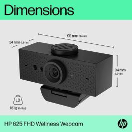 HP Webcam Video FHD 1080P, 30 FPS, Compatible con Windows Hello, Corrección Automática de Luz y Fondo, Micrófonos con Reducción de Ruido - 625 HP Webcam Video FHD 1080P, 30 FPS, Compatible con Windows Hello, Corrección Automática de Luz y Fondo, Micrófonos con Reducción de Ruido - 625