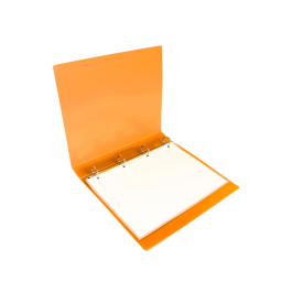 Liderpapel Carpeta 4 Anillas 25 mm Mixtas Polipropileno DIN A4 Naranja Fluor Opaco con Tarjetero
