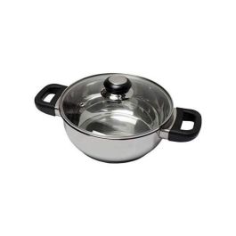 BAUMALU 331974 Cacerola de acero inoxidable de 24 cm con tapa de cristal de zafiro de baquelita BAUMALU 331974 Cacerola de acero inoxidable de 24 cm con tapa de cristal de zafiro de baquelita