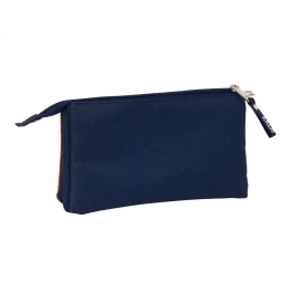 Portatodo Triple El Pulpo Rojo Azul marino 22 x 12 x 3 cm