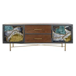 Mueble Tv Moderno DKD Home Decor Marron Oscuro Dorado 35 x 55 x 140 cm